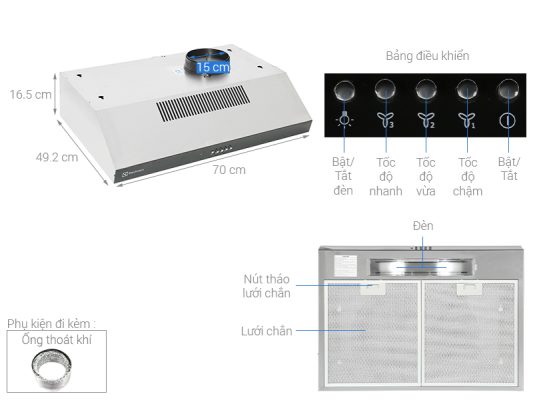 Hút mùi âm tủ Electrolux ERF715SBA