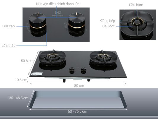 Bếp ga âm Electrolux EHG8250BC
